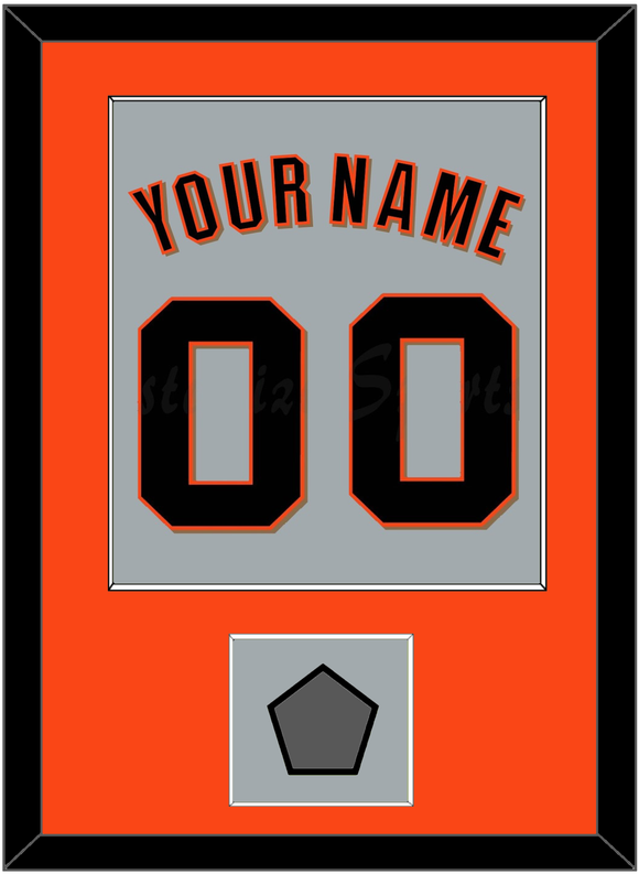 San Francisco Name, Number & World Series Champions Patch - Road Gray (2010-2021) - Single Mat 2