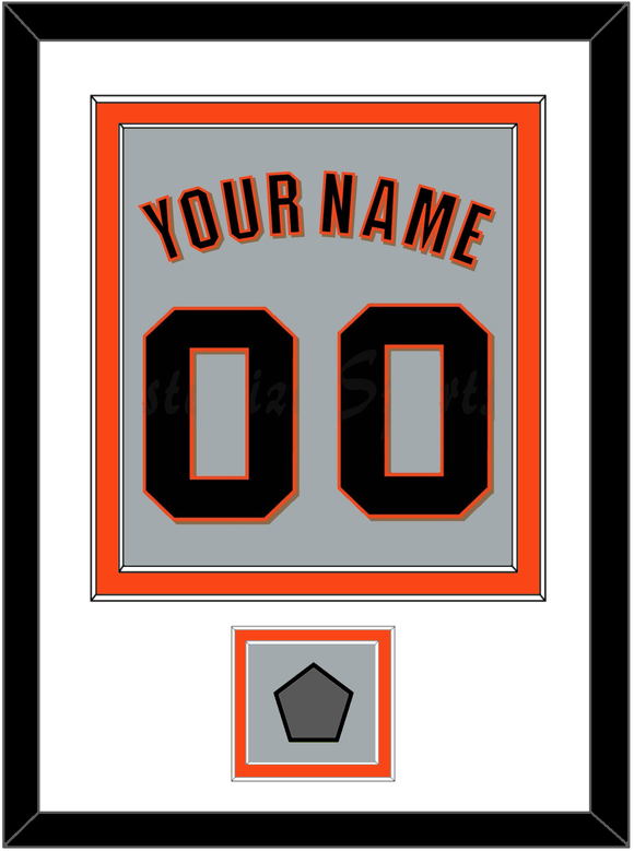 San Francisco Name, Number & World Series Champions Patch - Road Gray (2010-2021) - Double Mat 1