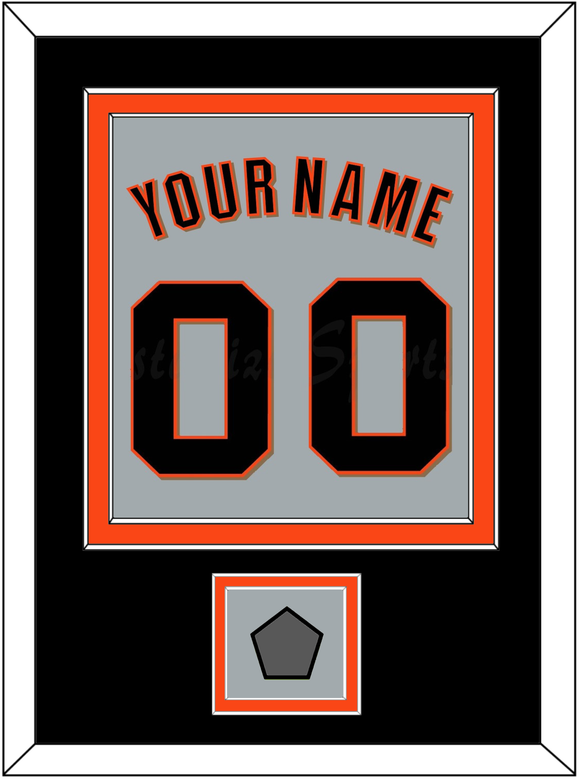 San Francisco Name, Number & World Series Jersey Patch - Road Gray (2010-2021) - Double Mat 3