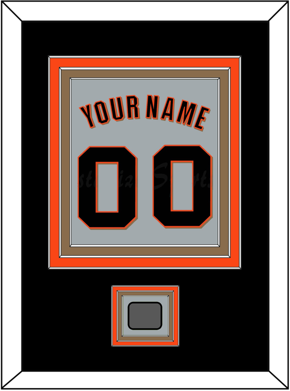 San Francisco Name, Number & World Series Jersey Patch - Road Gray (2010-2021) - Triple Mat 3