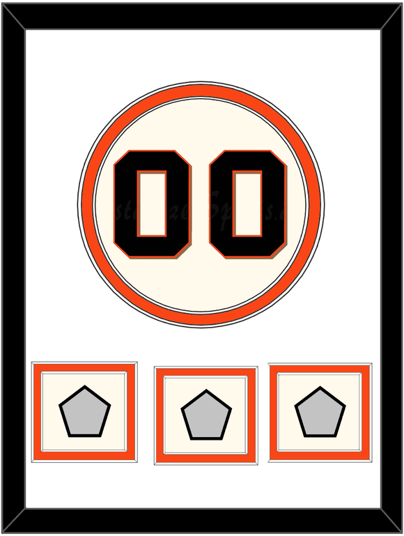 San Francisco Number & 3 World Series Jersey Patches - Home Cream (2000-2021) - Double Mat 1