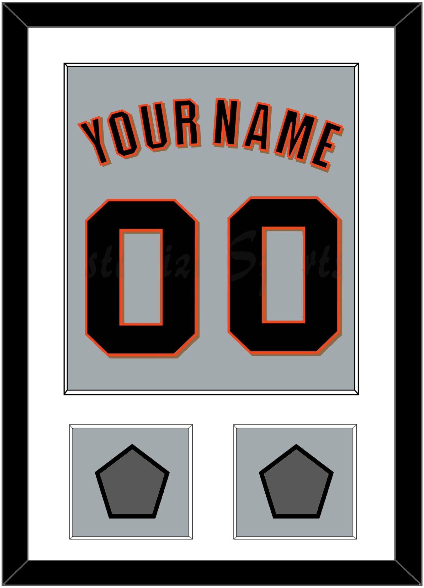 San Francisco Name, Number & 2 World Series Champions Patches - Road Gray (2010-2021) - Essential Tier 1