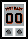 San Francisco Name, Number & 2 World Series Jersey Patches - Road Gray (2010-2021) - Single Mat 1