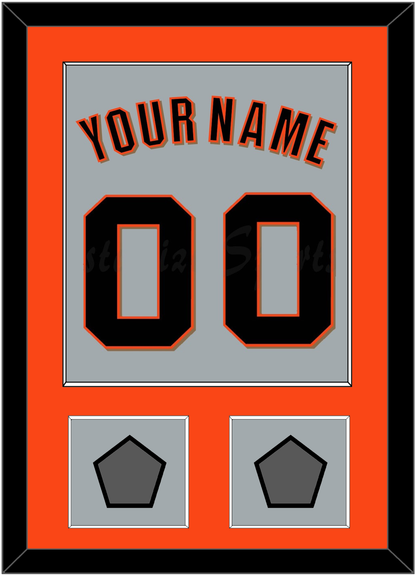 San Francisco Name, Number & 2 World Series Champions Patches - Road Gray (2010-2021) - Essential Tier 2