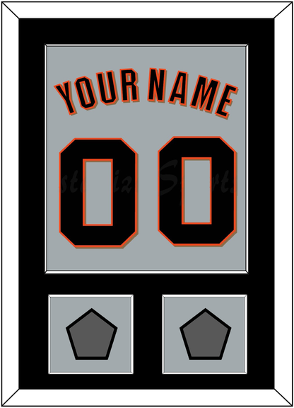 San Francisco Name, Number & 2 World Series Champions Patches - Road Gray (2010-2021) - Essential Tier 3
