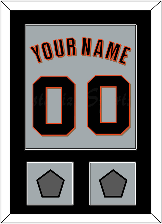 San Francisco Name, Number & 2 World Series Jersey Patches - Road Gray (2010-2021) - Essential Tier 3