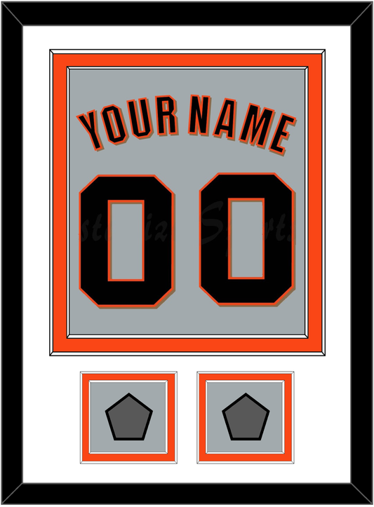 San Francisco Name, Number & 2 World Series Champions Patches - Road Gray (2010-2021) - Signature Tier 1
