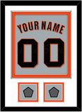 San Francisco Name, Number & 2 World Series Champions Patches - Road Gray (2010-2021) - Double Mat 1