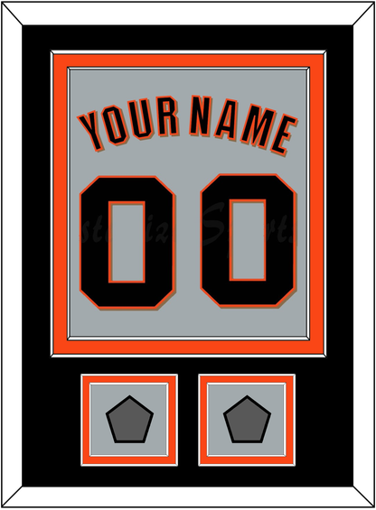 San Francisco Name, Number & 2 World Series Champions Patches - Road Gray (2010-2021) - Signature Tier 3