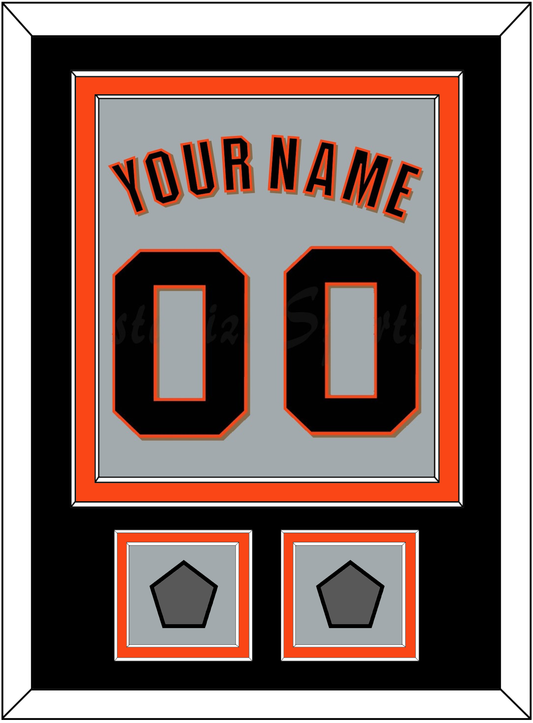 San Francisco Name, Number & 2 World Series Jersey Patches - Road Gray (2010-2021) - Signature Tier 3