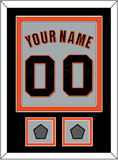 San Francisco Name, Number & 2 World Series Jersey Patches - Road Gray (2010-2021) - Double Mat 3