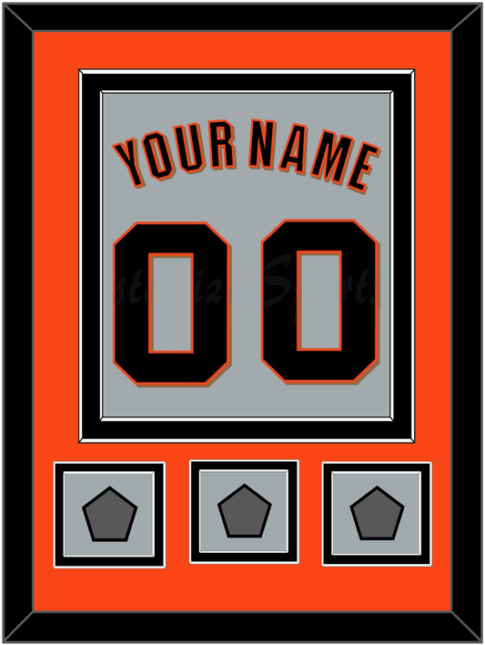 San Francisco Name, Number & 3 World Series Jersey Patches - Road Gray (2010-2021) - Signature Tier 2
