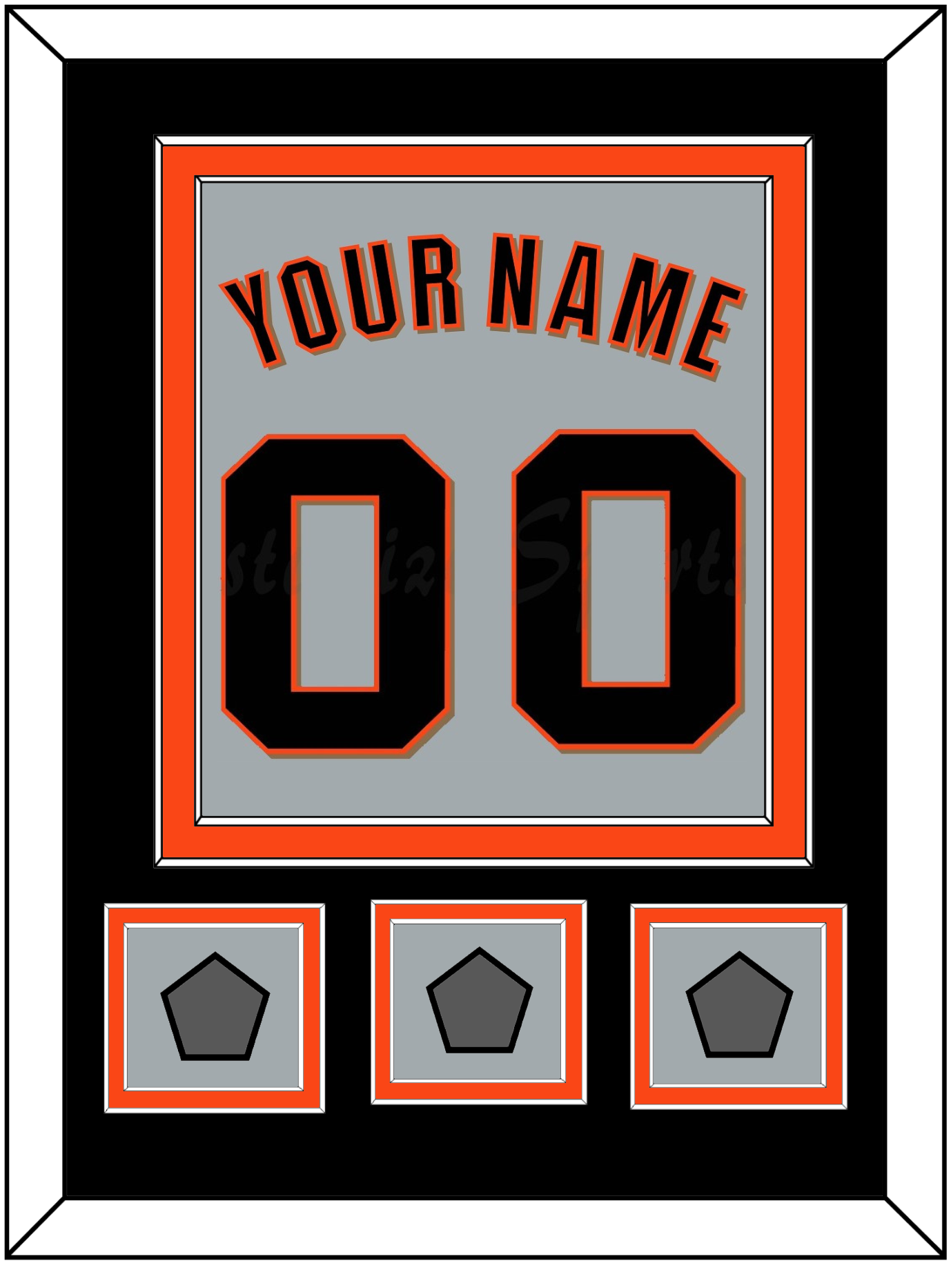 San Francisco Name, Number & 3 World Series Jersey Patches - Road Gray (2010-2021) - Signature Tier 3
