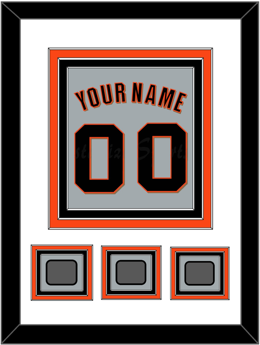 San Francisco Name, Number & 3 World Series Champions Patches - Road Gray (2010-2021) - Premier Tier 1
