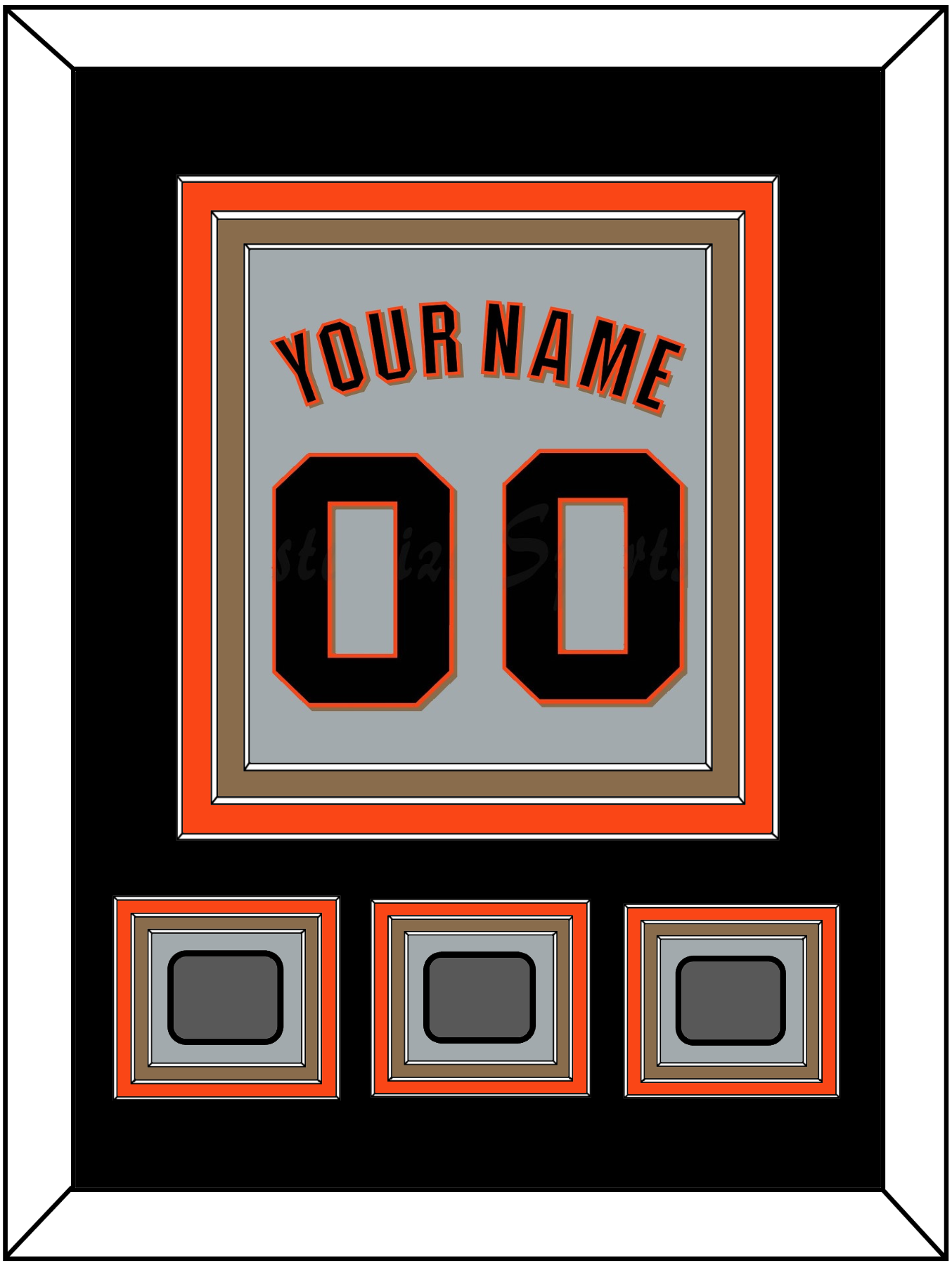 San Francisco Name, Number & 3 World Series Champions Patches - Road Gray (2010-2021) - Premier Tier 3