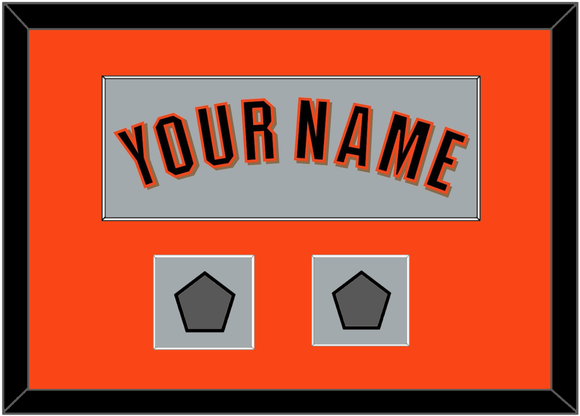 San Francisco Name & 2 World Series Jersey Patches - Road Gray (2010-2021) - Single Mat 3