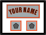 San Francisco Name & 2 World Series Jersey Patches - Road Gray (2010-2021) - Double Mat 1