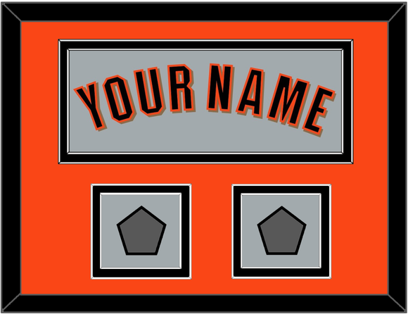 San Francisco Name & 2 World Series Champions Patches - Road Gray (2010-2021) - Double Mat 3