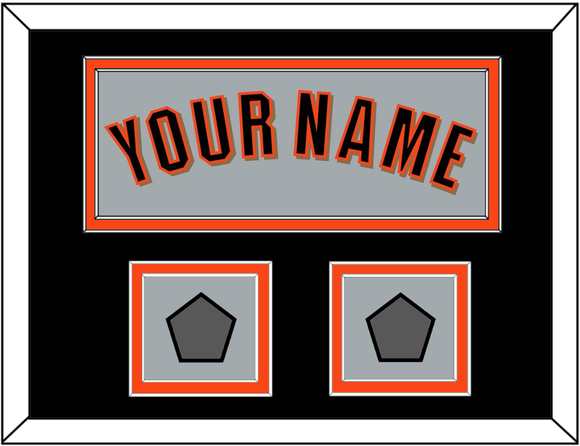 San Francisco Name & 2 World Series Jersey Patches - Road Gray (2010-2021) - Double Mat 5