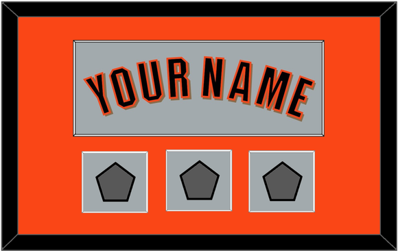 San Francisco Name & 3 World Series Champions Patches - Road Gray (2010-2021) - Single Mat 2