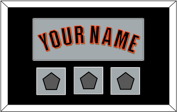 San Francisco Name & 3 World Series Champions Patches - Road Gray (2010-2021) - Single Mat 3