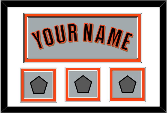 San Francisco Name & 3 World Series Champions Patches - Road Gray (2010-2021) - Double Mat 1