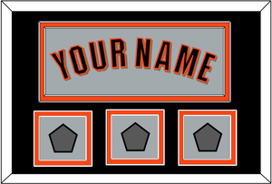 San Francisco Name & 3 World Series Champions Patches - Road Gray (2010-2021) - Double Mat 3