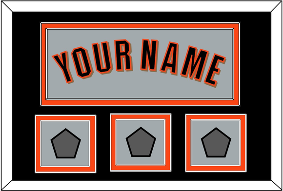 San Francisco Name & 3 World Series Champions Patches - Road Gray (2010-2021) - Double Mat 3