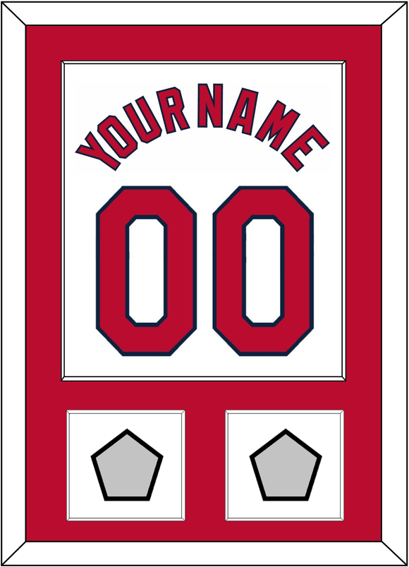 St. Louis Name, Number & 2 World Series Jersey Patches - Home White (2006-2012) - Single Mat 1