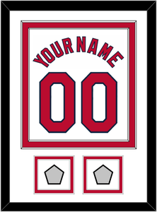 St. Louis Name, Number & 2 World Series Jersey Patches - Home White (2006-2012) - Double Mat 1