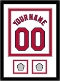 St. Louis Name, Number & 2 World Series Jersey Patches - Home White (2006-2012) - Double Mat 1