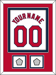 St. Louis Name, Number & 2 World Series Jersey Patches - Home White (2006-2012) - Double Mat 2