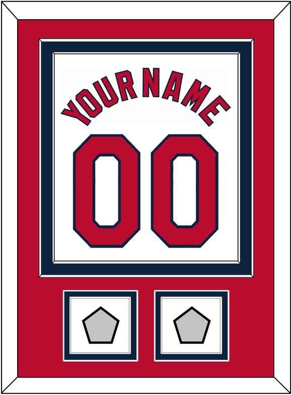 St. Louis Name, Number & 2 World Series Jersey Patches - Home White (2006-2012) - Double Mat 2