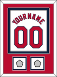 St. Louis Name, Number & 2 World Series Jersey Patches - Home White (2006-2012) - Double Mat 2