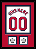 St. Louis Name, Number & 2 World Series Jersey Patches - Home White (2006-2012) - Double Mat 2