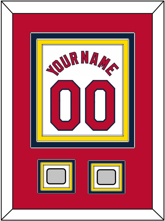 St. Louis Name, Number & 2 World Series Jersey Patches - Home White (2006-2012) - Triple Mat 2