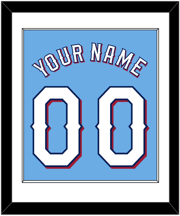 Texas Name & Number - Alternate Powder Blue (2020-2023) - Single Mat 1