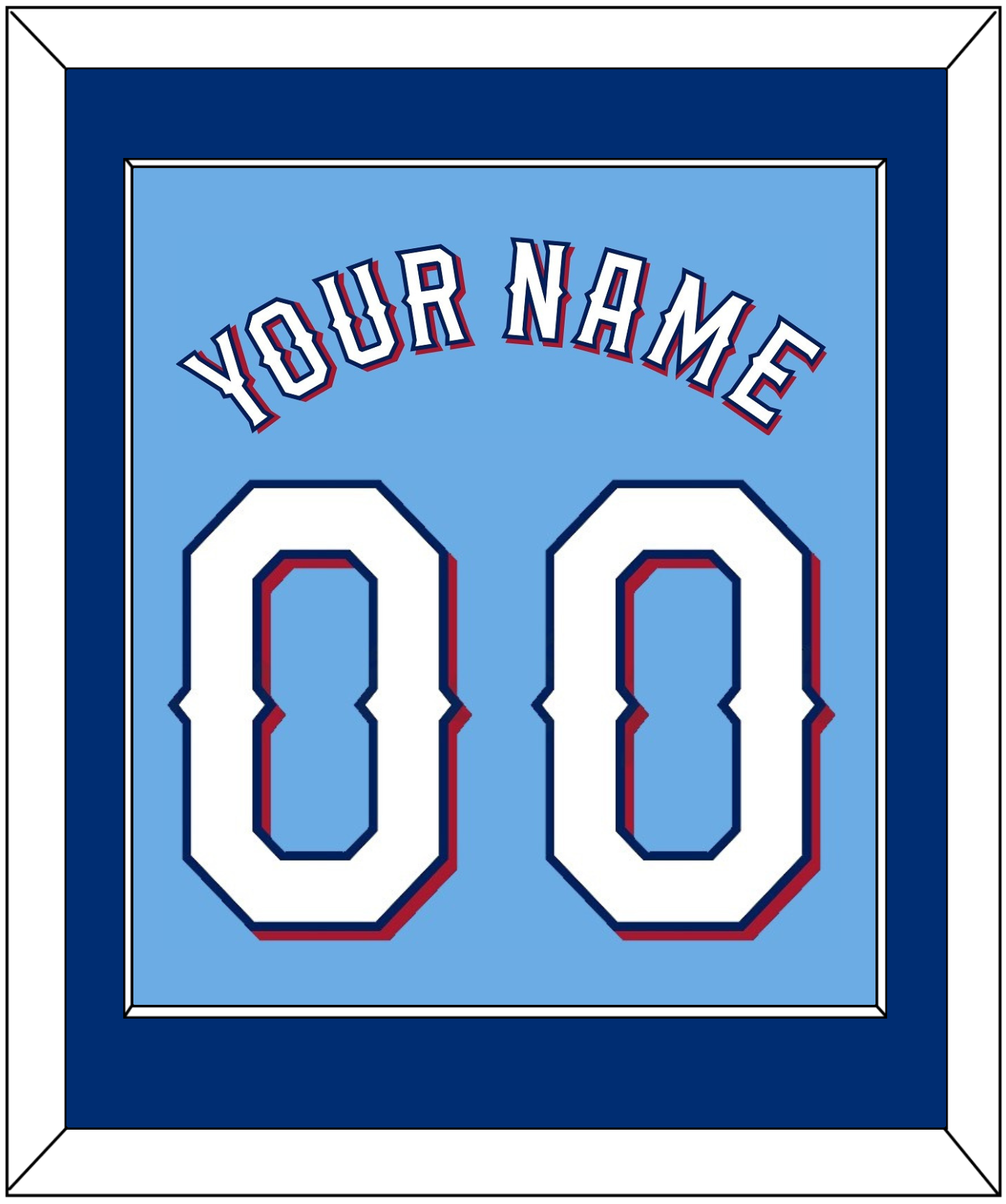 Texas Name & Number - Alternate Powder Blue (2020-2023) - Essential Tier 2