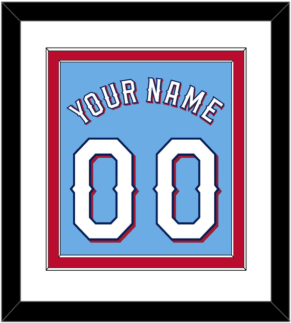 Texas Name & Number - Alternate Powder Blue (2020-2023) - Double Mat 2