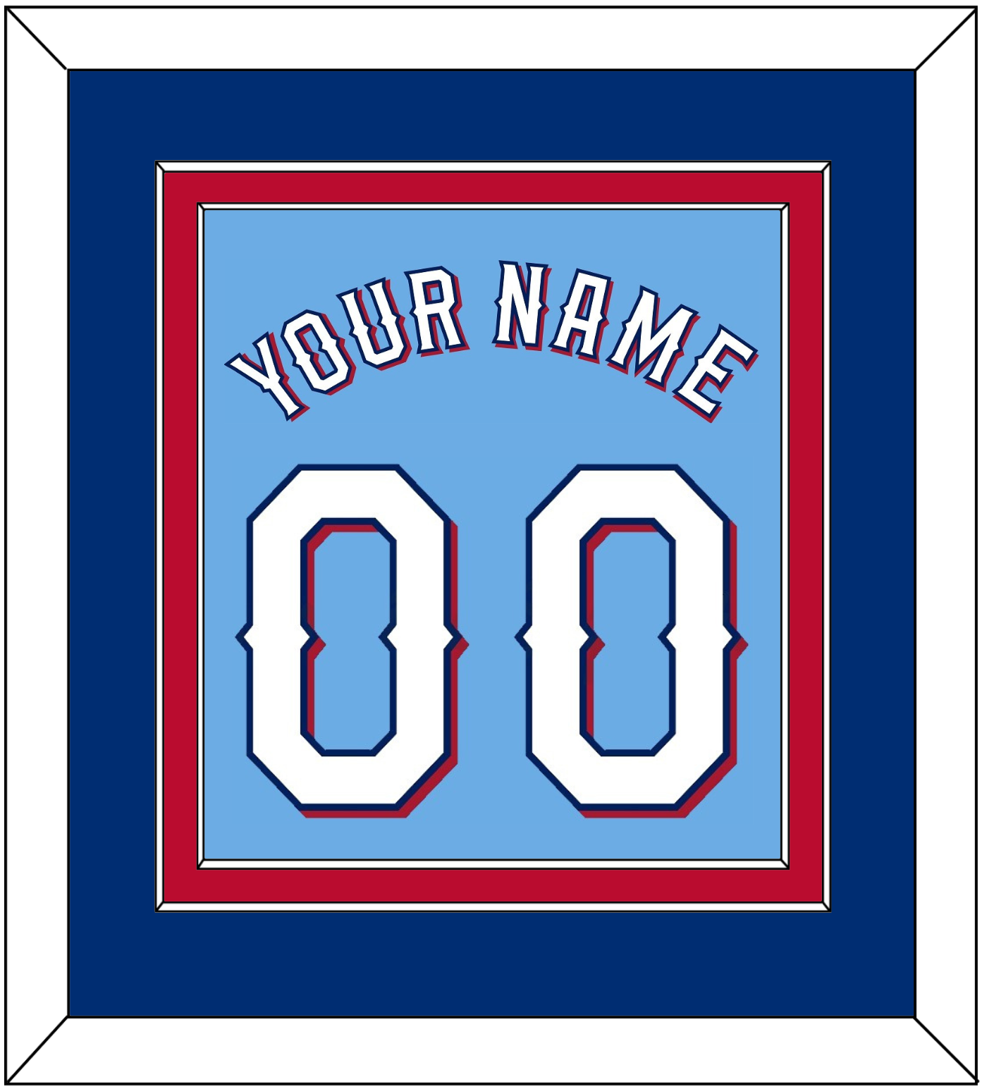Texas Name & Number - Alternate Powder Blue (2020-2023) - Signature Tier 3