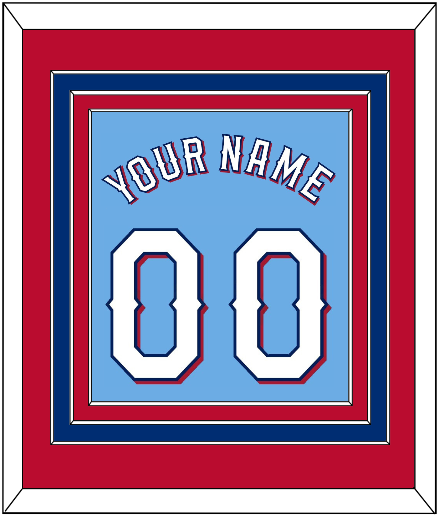 Texas Name & Number - Alternate Powder Blue (2020-2023) - Premier Tier 3