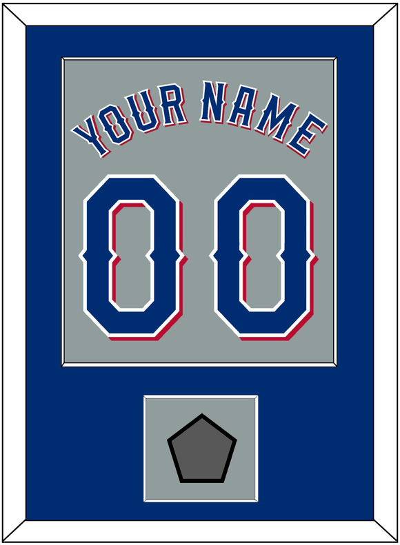 Texas Name & Number With World Series Champions Patch - Road Gray (2020-2023) - Single Mat 2