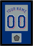 Texas Name & Number With World Series Champions Patch - Road Gray (2020-2023) - Single Mat 2