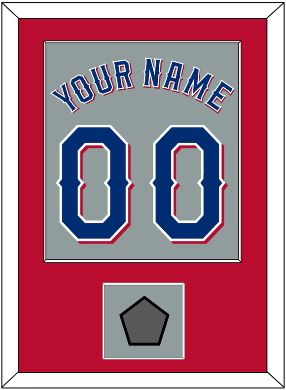 Texas Name & Number With World Series Champions Patch - Road Gray (2020-2023) - Single Mat 3