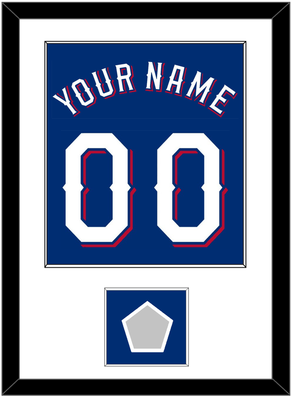 Texas Name & Number With World Series Champions Patch - Alternate Blue (2020-2023) - Single Mat 1