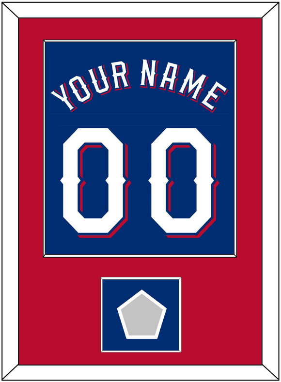 Texas Name & Number With World Series Champions Patch - Alternate Blue (2020-2023) - Single Mat 2