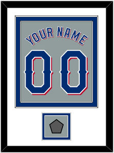 Texas Name & Number With World Series Champions Patch - Road Gray (2020-2023) - Double Mat 1