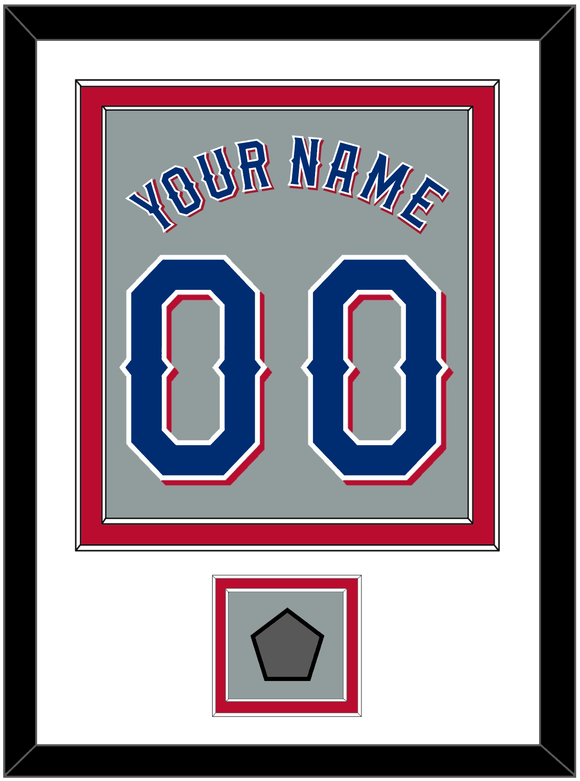 Texas Name & Number With World Series Champions Patch - Road Gray (2020-2023) - Double Mat 2