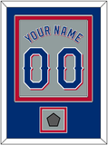 Texas Name & Number With World Series Champions Patch - Road Gray (2020-2023) - Double Mat 3