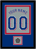 Texas Name & Number With World Series Champions Patch - Road Gray (2020-2023) - Double Mat 3